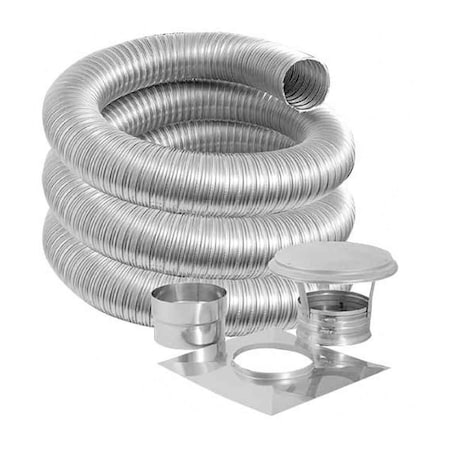 Duravent Duraflex Stainless Steel Kit, 6 In. X 15 Ft. 6DF304-15